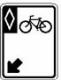 Sign indicating location of reserved bicycle lane