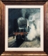 Framed picture of a steam engine