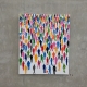 2-dimensional multicoloured figures, holding hands and standing alone.
