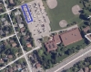 Aerial photo of winter parking location at Pinecrest Recreation Complex 2250 Torquay Avenue