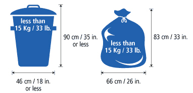 garbage ottawa weight bag maximum ca capacity city litre less than 90cm 33lb kg 46cm tall when container