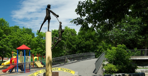 Photograph of sculpture in a playground.