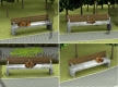 Images de l’œuvre de Brandon Vickerd intitulée A state of rest (État de repos) montrant quatre bancs de parc avec un animal endormi sur chacun d’eux, soit un renard, un écureuil, une biche et un raton laveur.