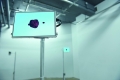 video monitor with purple blob