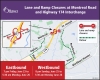 Land and ramp closures at Montreal Road and Highway 417 inerchange 7 pm Friday, June 23 to 5:30 am Monday, June 26