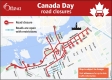 Canada Day road closures map