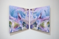 image of blue, purple and green organic and flowery patterns on canvas 