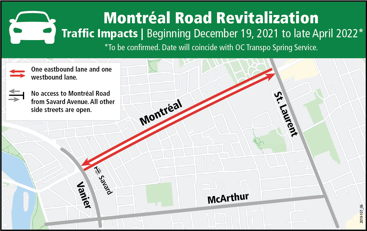 Montreal Road Traffic Detour Graphic