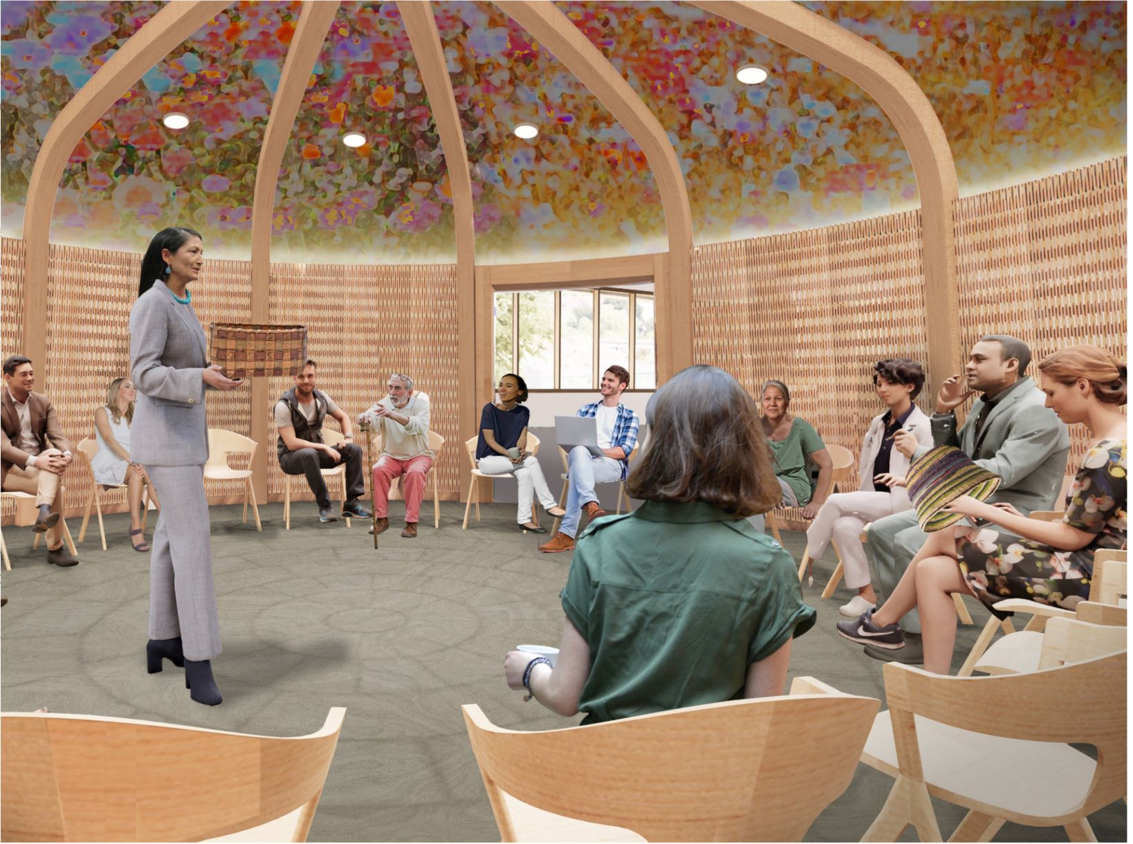 Rendering of the interior view of the Indigenous Multi-Purpose Room