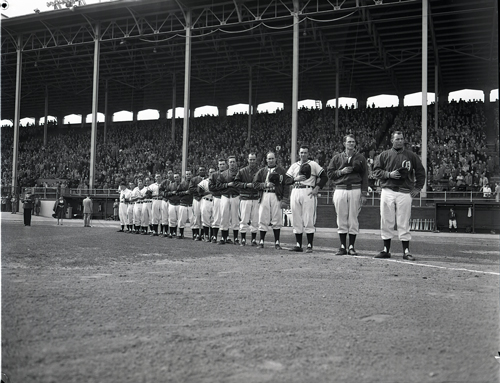 Ottawa Athletics baseball team season opener in 1954. 