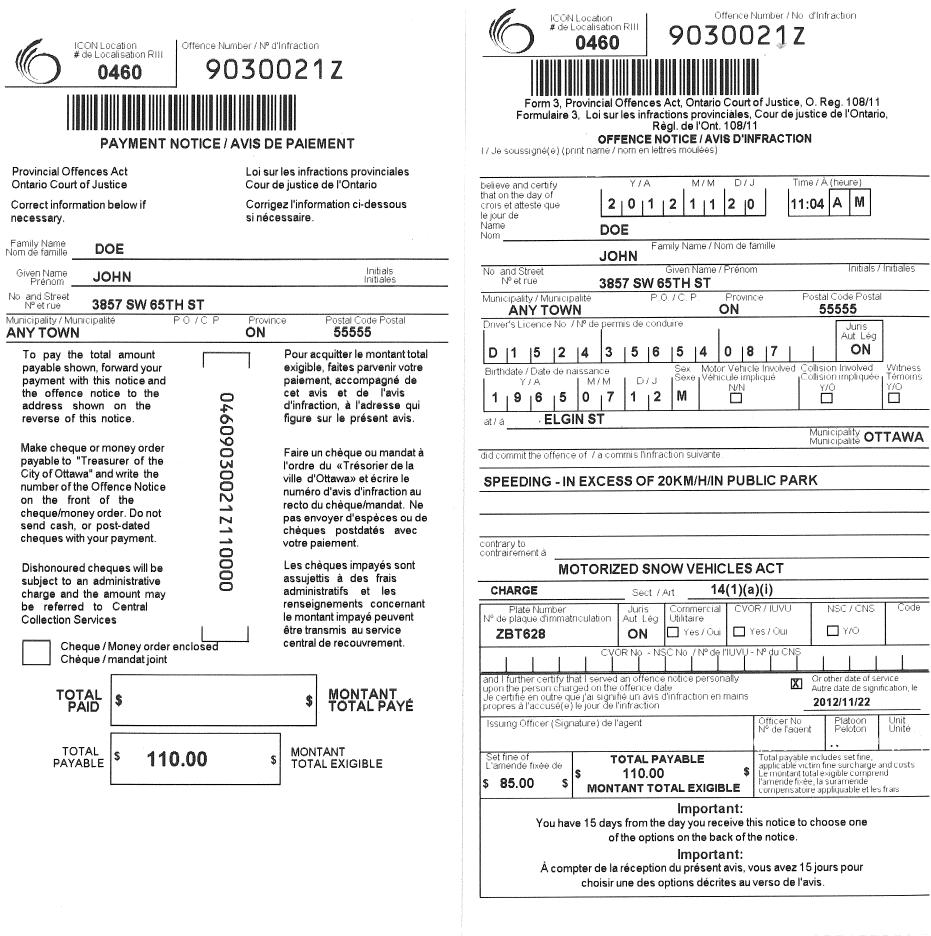 Parking Tickets & Provincial Offences Act (POA) Tickets, including Red