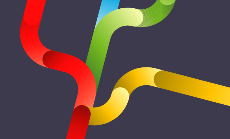 Colourful curved lines with a dark background