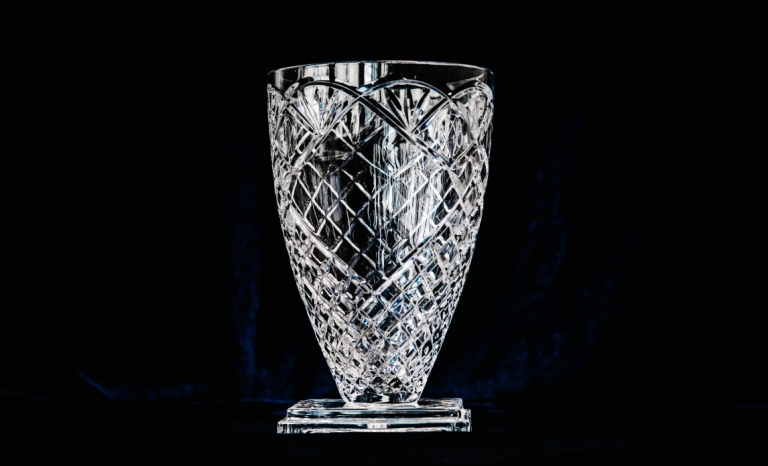 A crystal vase.