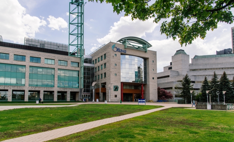 Marion Dewar Plaza with the modern City Hall building in the background