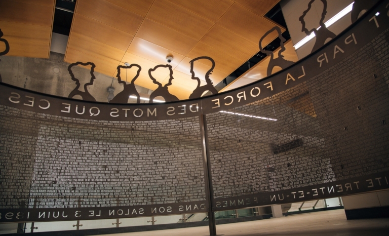 Public art at Lyon Station featuring Canadian women pioneers