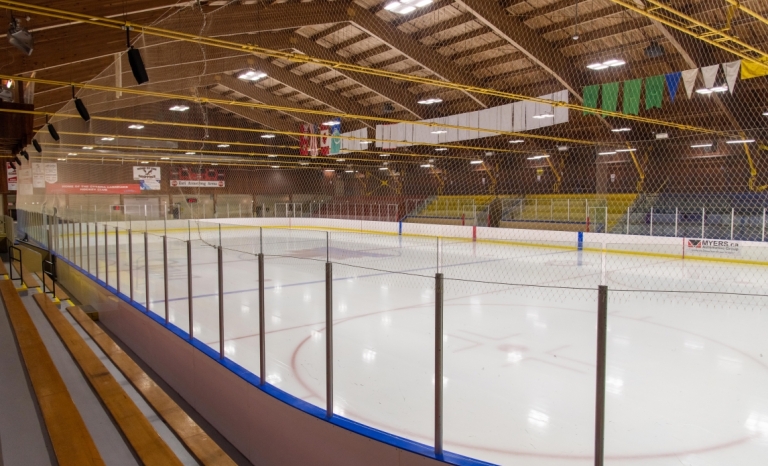 Earl Armstrong hockey arena ice rink interior