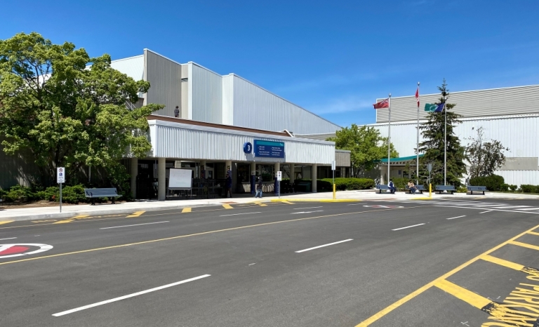 Nepean Sportsplex exterior at entrace of Halls A and B