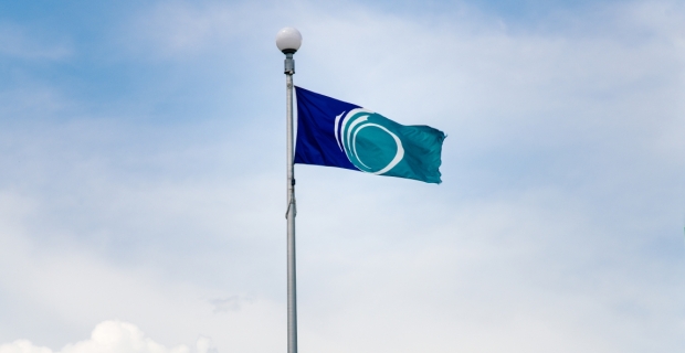 Single City of Ottawa flag on a flagpole