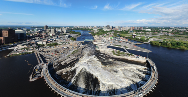 Ring Dam at Chaudière Falls that went into service in 1910.  