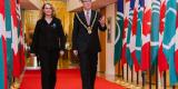 Governor General Julie Payette and Mayor Jim Watson walking down red carpet
