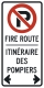 sign prohibiting parking in a fire route