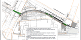 The plan illustrates the proposed addition of a two-way cycle track on the southwest side of the Mackenzie Avenue ramp between Rideau Street and Colonel By Drive.