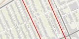 an illustration of streets within the project limits for the Huron and Caroline Avenue Integrated Renewal Project.