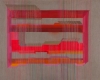 thick vertical and horizontal pink, orange and red lines meet to create rectangular forms