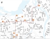 Carte du tracé et des sites du projet de TSEU. Le tunnel est ouest passera sous le centre ville depuis les plaines LeBreton jusqu’au parc New Edinburgh, et le tunnel nord sud ira de l’avenue Chamberlain jusqu’à l’arrière de la Cour suprême du Canada.