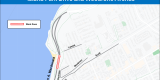 Map/Graphic - demonstrating the work zone on the SJAM Parkway between Kichi Sibi Station and Westboro Station
