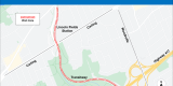 Map/Graphic - demonstrating LRT guideway between Lincoln Fields to Connaught Park indicating Night Work may occur