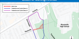 Map/Graphic of the Woodroffe Pedestrian Bridge area south of Carling Avenue 