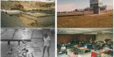 Collage montrant la construction du Sportsplex de Nepean, des nageurs dans une piscine et un salon d’artisanat dans une salle polyvalente.