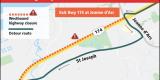 Westbound detour for Highway 174 WB closure on June 9-12