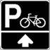 Sign indicating direction of bicycle parking