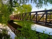 A photo of a bridge over water. / Une photo d’un pont au-dessus de l’eau.