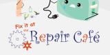 A graphic promoting the Repair Cafe with the City of Ottawa and Ottawa Tool library logos