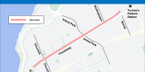 Map/Graphic - demonstrating the LRT guideway between Tunney's Pasture and Kichi Sibi