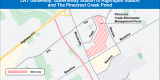 Map/Graphic - of the Guideway/work zone from Algonquin Station to Highway 417 and the Pinecrest Creek Pond