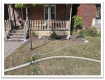the temporary water services pipes in front of a house.