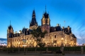 Parliament Hill's West Block lit up at night