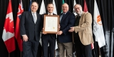 Mayor Sutcliffe presented a proclamation to Réjean Thibault from Collège La Cité, Sylvain Charbonneau from University of Ottawa, and Louis Patrick Leroux from Saint-Paul University at the 17th Annual Francophone RendezVous with the Mayor.