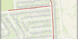 Of a map showing the approximate new sidewalk alignment as listed above.