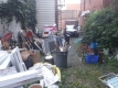 A yard filled with junk and waste.