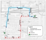 A map showing the road closure and detour as listed above.