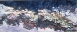 peinture abstraite d'un paysage dans des tons froids