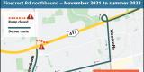 Map: Detour for Highway 417 westbound off-ramp closure, north