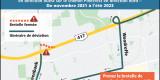 Carte montrant la fermeture de la bretelle de sortie de la 417 en direction de l'ouest vers Pinecrest Road, à partir du 1 novembre.