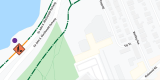 Map showing the detour on Broadview
