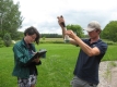 City staff measuring water alkalinity using a field titration kit